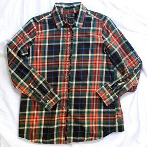 Lightweight flannel button down with ruffle embellishments- Banana Republic